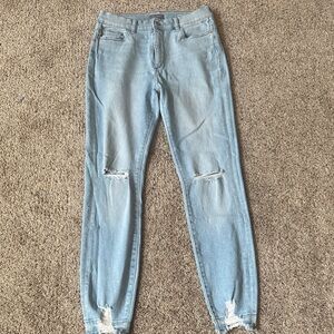 DL1961 Light Blue Distressed Skinny Jeans